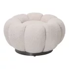 Nester pakoworld swivel armchair with stool boucle fabric in beige color 98x97x69cm