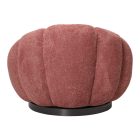 Nester pakoworld swivel armchair with stool boucle fabric in rotten apple color 98x97x69cm