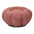 Nester pakoworld swivel armchair with stool boucle fabric in rotten apple color 98x97x69cm