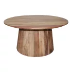 Canicule I pakoworld table, solid acacia wood in natural shade, Φ80x40cm