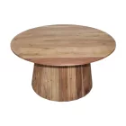 Canicule I pakoworld table, solid acacia wood in natural shade, Φ80x40cm