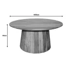 Canicule I pakoworld table, solid acacia wood in natural shade, Φ80x40cm