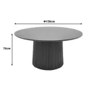 Canicule table pakoworld solid acacia wood in black shade D150x75cm