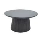 Canicule I pakoworld table, solid acacia wood in black shade, D80x40cm