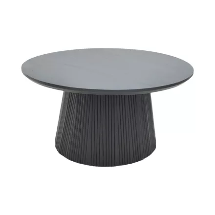 Canicule I pakoworld table, solid acacia wood in black shade, D80x40cm