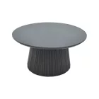 Canicule I pakoworld table, solid acacia wood in black shade, D80x40cm