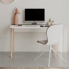 Malia pakoworld study desk in white-natural-dark grey antique color 120x60.5x75cm