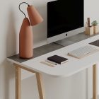 Malia pakoworld study desk in white-natural-dark grey antique color 120x60.5x75cm