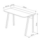 Malia pakoworld study desk in white-natural-dark grey antique color 120x60.5x75cm