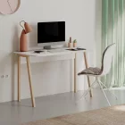 Malia pakoworld study desk in white-natural-mocha color 120x60.5x75cm