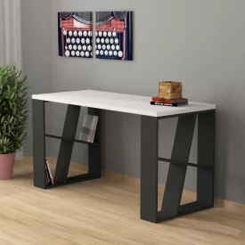   Working table Honey pakoworld in white-dark grey color 137x60x75cm