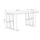 Working table Honey pakoworld in white-dark grey color 137x60x75cm