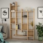 Bookcase Manco pakoworld in oak color 122x25.5x188cm