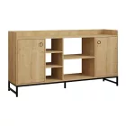 Delta sideboard pakoworld in oak color with black metal legs 160x40x85cm
