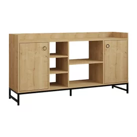   Delta sideboard pakoworld in oak color with black metal legs 160x40x85cm