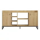 Delta sideboard pakoworld in oak color with black metal legs 160x40x85cm