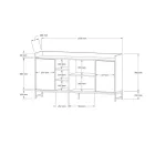 Delta sideboard pakoworld in oak color with black metal legs 160x40x85cm