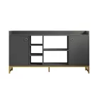 Delta pakoworld sideboard in anthracite color with gold metal legs 160x40x85cm
