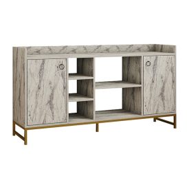   Delta pakoworld sideboard in marble look with gold metal legs 160x40x85cm