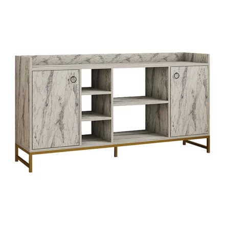 Delta pakoworld sideboard in marble look with gold metal legs 160x40x85cm
