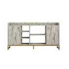 Delta pakoworld sideboard in marble look with gold metal legs 160x40x85cm