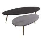 Monty pakoworld 2pcs coffee table in black-gray shade 116x46x46cm