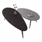 Monty pakoworld 2pcs coffee table in black-gray shade 116x46x46cm