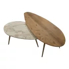 Monty pakoworld 2pcs coffee table in natural -beige marble shade 116x46x46cm