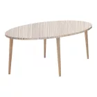 Barton living room table Pakoworld with a natural finish top and walnut legs 90x45x40 cm