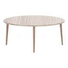 Barton living room table Pakoworld with a natural finish top and walnut legs 90x45x40 cm