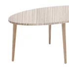 Barton living room table Pakoworld with a natural finish top and walnut legs 90x45x40 cm