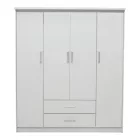Wardrobe Olympus pakoworld with 4 doors and drawers in white colour 159x57x183cm