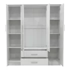 Wardrobe Olympus pakoworld with 4 doors and drawers in white colour 159x57x183cm