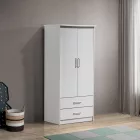Wardrobe Olympus pakoworld with 2 doors and drawers in white colour 81x57x183