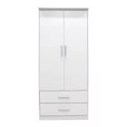 Wardrobe Olympus pakoworld with 2 doors and drawers in white colour 81x57x183