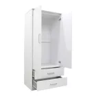 Wardrobe Olympus pakoworld with 2 doors and drawers in white colour 81x57x183
