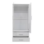 Wardrobe Olympus pakoworld with 2 doors and drawers in white colour 81x57x183