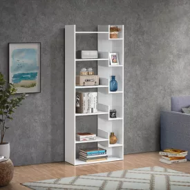 Bookcase Naya pakoworld in white color 72x30x182.5cm