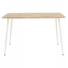   Dining table Cuba pakoworld MDF color sonoma-white 120x80x75εκ