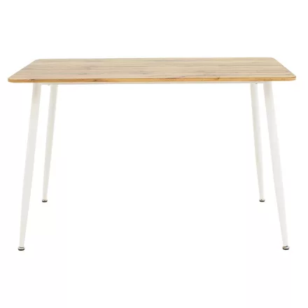 Dining table Cuba pakoworld MDF color sonoma-white 120x80x75εκ