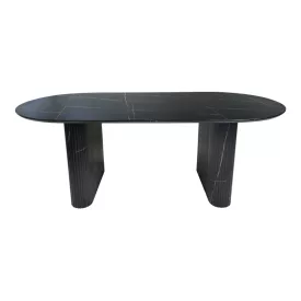   Dining table Nembou pakoworld mdf in black and gold color 210x100x76cm