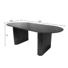 Dining table Nembou pakoworld mdf in black and gold color 210x100x76cm