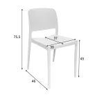 Chair Fenxy pakoworld pp in white color 38x42x77cm