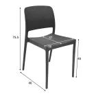 Chair Fenxy pakoworld pp in black color 38x42x77cm