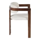 Winsor pakoworld rubberwood armchair in beige with walnut color leg 58.5x51x76cm