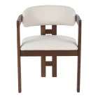 Winsor pakoworld rubberwood armchair in beige with walnut color leg 58.5x51x76cm