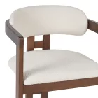 Winsor pakoworld rubberwood armchair in beige with walnut color leg 58.5x51x76cm