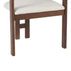 Winsor pakoworld rubberwood armchair in beige with walnut color leg 58.5x51x76cm