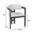 Winsor pakoworld rubberwood armchair in beige with walnut color leg 58.5x51x76cm