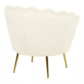 Daimon pakoworld velvet armchair in white shade 79x74x78cm